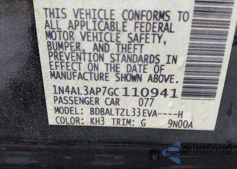 2016 Nissan Altima 2.5 Sl z USA, uszkodzony, nr VIN 1N4AL3AP7GC110941